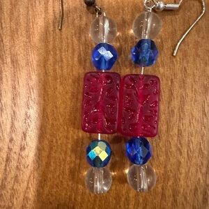 Blue and Red earrings